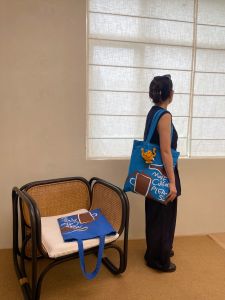 Original Lost Chill Large Capacity Graffiti Coffee Blue Canvas Bag Casual Fashion Shoulder Bag with Zipper for Youth Durable