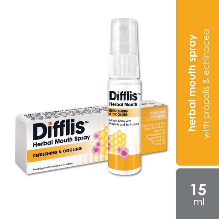 Difflis Herbal Throat & Mouth Spray 15ml (With Propolis & Echinacea ...