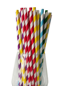Disposable Stripes Straw Multi-Color Optional Party Family Small Party Suitable