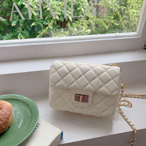 IELGY shoulder messenger bag womens all-match golden ball small fragrance rhombic style casual chain bag