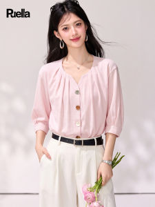 puella | Áo Sơ Mi Voan Tay Ngắn Thiết Kế Pháp
