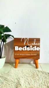 Adapta - Nakas Bedside 2 Laci dengan Hidden Storage - Nakas Minimalis 2 Laci Aesthetic Multifungsi
