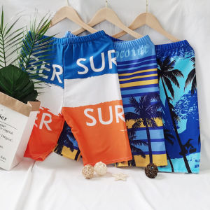 กางเกงว่ายน้ำชายผ้าไนลอน Lycra ทรงหลวมสบายๆ สำหรับไปเที่ยวชายหาดและสวนน้ำ กางเกงว่ายน้ำชายแบบลำลองที่สวมใส่สบาย