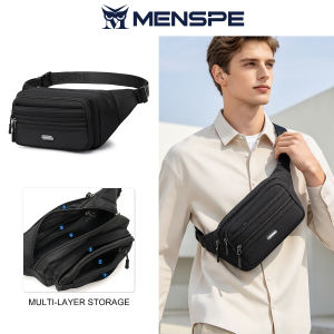 MENSPE Men Waist Bag Shoulder Bag Chest Bag Fashion Cross Body Bag Waterproof Bag Multi Layer Large Capacity Leisure Bag Street Bag Casual Bag Lightweight Messenger Bag Travel Bag Sports Bag