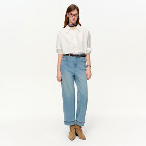 DUSHU | Gel Jean Lycra High-Waisted Slim Fit Jeans