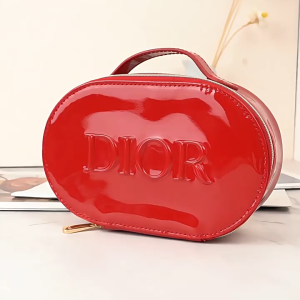 DIOR Makeup Bag Makeup Organizer Makeup Pouch Makeup Bag Original Red Leather Makeup Bag