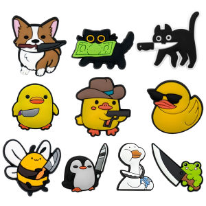 9-20PCS Cartoon Dog Cat Shoe Charms Mix Wholesale PVC Sandal Decorations Buckle Clog Kids Detachable Waterproof Christmas Gift