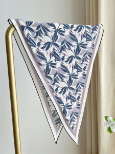 Fashionable Black White Polka Dot Silk Scarf Thin Double Gauze Diamond Pattern Necktie Stylish Silk Scarf Mulberry Silk Headband