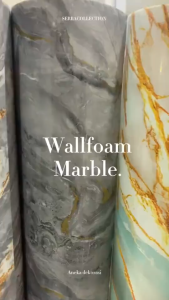 Wallpaper Dinding Motif Vinyl Marble Foam Roll Sticker Dekorasi PET 12m x 3m