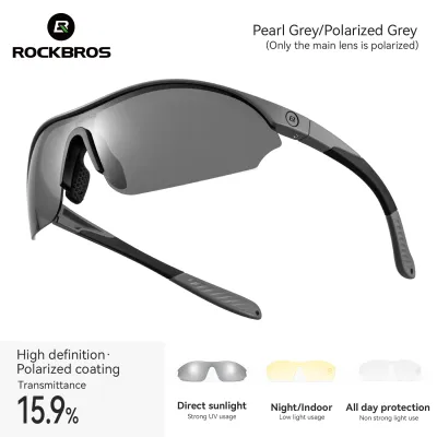 ROCKBROS phân cực trung tính Kính thể thao cản gió đi xe đạp Kính mát cho chạy bộ câu cá đi bộ đường dài xe đạp đường trường