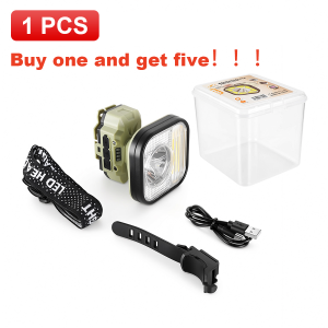 Xiviio Powerful Headlamp USB Rechargeable Lamp Wave Sensor COB Bicycle Head Lights Red Light Outdoor Runing Fishing Headlight