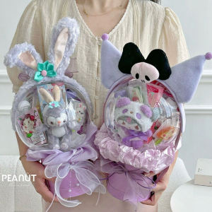 61 Kids Cartoon Headband Acrylic Bounce Ball Candy Snack Bouquet Holding Bucket Gift Box Creative Gift Present to Girl