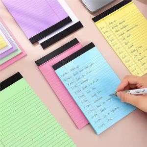 6Pcs Horizontal Line Notepad Tearable Top Bound Memo Book 6 Color Covers Ink-Proof Smooth Paper for Students Meetings Daily Lists