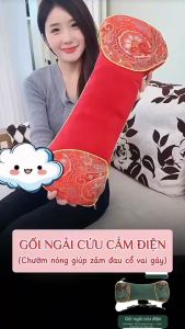 Gối ngải cứu cắm điện kê cổ thư giãn ngủ ngon và giảm đau mỏi có hẹn giờ và chỉnh nhiệt độ
