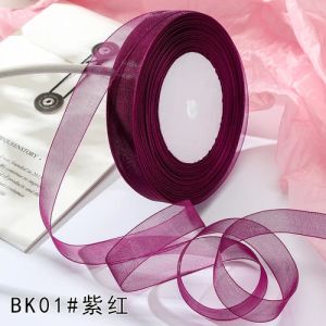 15mm 50yards/roll Organza Ribbons Gift Wedding Party Christmas Decoration Wrapping Lace Handmade DIY Fabric White Chiffon Ribbon