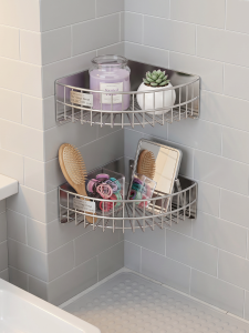 Bathroom Wall Mounted No Drill Organizer Storage Basket