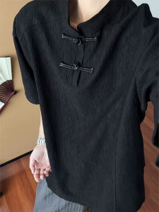 Áo Polo Mùa Hè Kiểu Trung Quốc Mới Cổ Henley Cho Nam