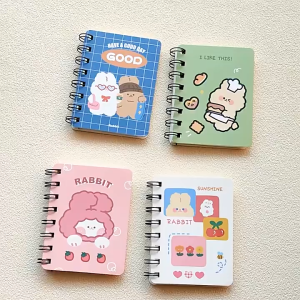 BAVAN 80 Sheets Mini Cute Cartoon Spiral Wirebound Pocket Notebook(Random delivery)