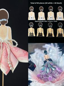 Creative Romantic Birthday Gift DIY Material Kit Cake Decoration Wedding Dress Princess Card Handbag Festive Celebration Supplies