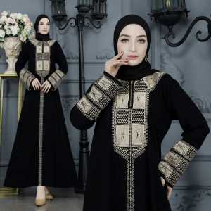 Gamis Abaya Turkey Dress Turki Baju Muslim Wanita Arab Dubai Zidane Ziper Rosegold BUSUI Dewasa Warna Hitam Jetblack Bordir Terbaru 2022 Viral Kekinian Simple Elegan Mewah YM deFashion