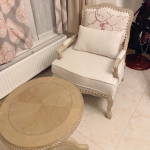 American Style Single Sofa High Back Fabric Tiger Chair Vintage Leisure French Mid-Century Chair Luxury Living Room Chair