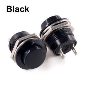 5/10pcs R13-507 Momentary Push Button Switch Black Blue Red White Yellow Green 16mm 2Pins 6A/125VAC 3A/250VAC Round Switches