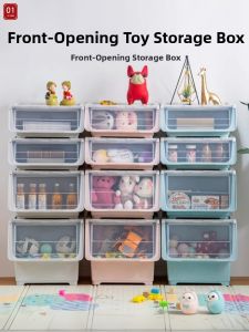 Child-friendly Transparent Storage Box Flip-top Organizer