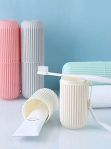 ชุดแปรงสีฟันเดินทางพร้อมกล่องเก็บของแบบพกพา แก้วชุบสบู่ แก้วน้ำสำหรับใช้ในบ้าน แก้วน้ำสำหรับใช้ในหอพักนักเรียน สำหรับผู้หญิง