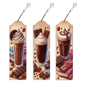 3 DIY Diamond Art Painting Bookmark Sets Cartoon-Themed Crystal Pendant Bookmarks Suitable for Books and Notes