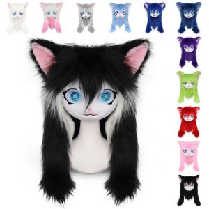 Animal Head Cat Fursuit Cut Mask Halloween Masquerade Cosplay Costume Props