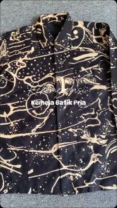 BATIK PUTRA JAWA Motif SALUR HITAM Kemeja Batik Pria Slimfit Premium Bahan Katun Lapis Furing