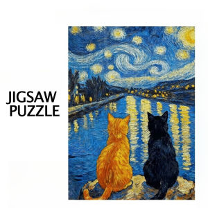 BILIBILI | 500pcs/1000pcs Jigsaw Puzzle Game - Puzzle for Birthday Halloween Christmas Thanksgiving Easter Starry Night Van Gogh
