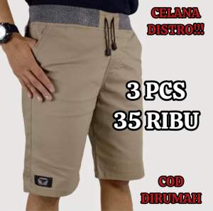 PROMO 35 RIBU DAPAT 3 Celana Pendek Chino Distro Pria Dewasa Terbaru 2024 - Celana Pendek Chino Santai Premium Pinggang Rip COD