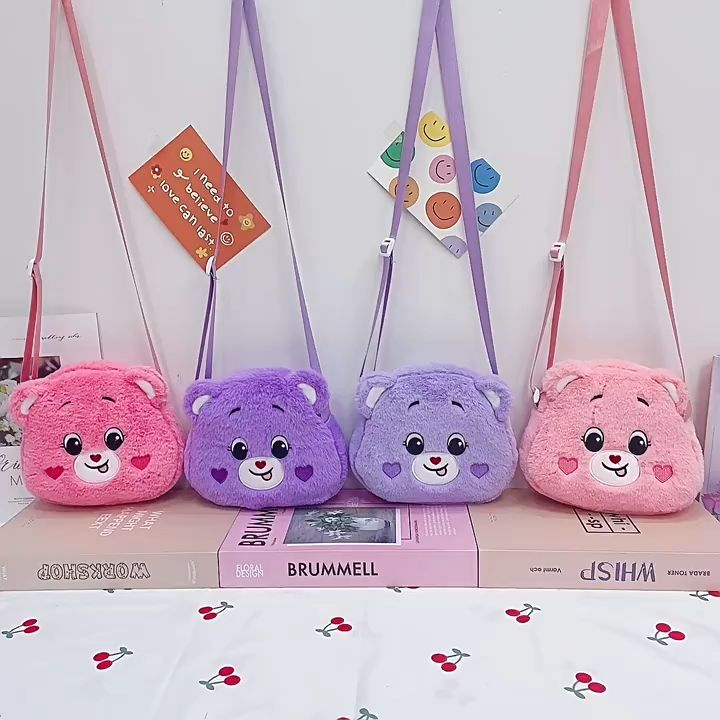 🧸 กระเป๋าสะพายคาด การ์ตูนหัว ขนนุ่ม น่ารักสดใส แบบใหม่ ขนาด 19×4×18 cm ...