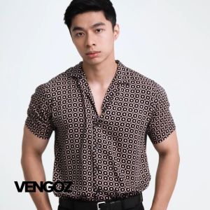 VENGOZ Kemeja Pria Hawai Printing - Eternity Casual Shirt SS