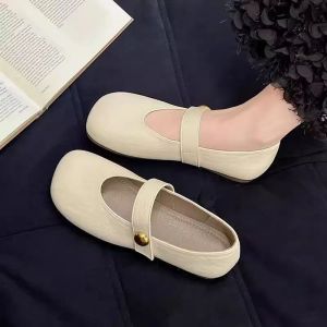 Summer Flat Shoes Sandals For Women New Comfortable Single Shoes Ladies Work And Leisure Small Leather Shoes
