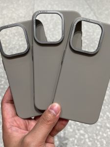 Premium Titanium Original Color Grey Pure Solid Cold Tone iPhone 16 pro Max 15 pro Max 14 13 pro Full Cover Shockproof Protective Case Metal Texture