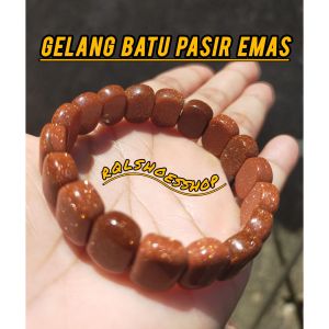 gelang batu pasir emas 18butir