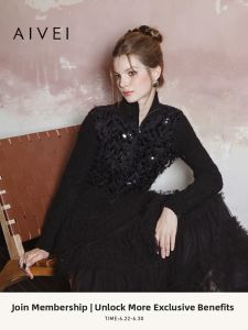 AIVEI | Winter Shimmer Zipper Furry Knitted Cardigan