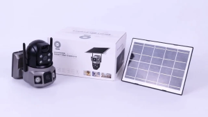 Solar CCTV V380 Pro Three Lens Smart CCTV Cameras WiFi 4G Sim Card Connect phone automatic tracking Infrared Night Vision Outdoor Waterproof 3 Screen 10X Zoom