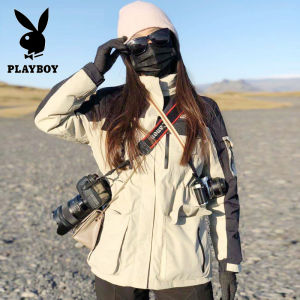 Playboy Us Version Outdoor Work Clothes Shell Jacket Mens and Womens Windproof Couple Mountaineering Ski Suit Jacket Trendy
