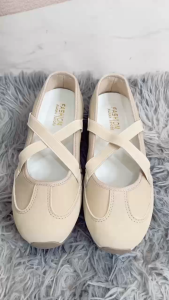JSJK Korean Style Mary Jane Womens Shoes Cross Straps Flats Lightweight Non-Slip #MN020