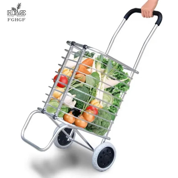 Vegetable Shopping Cart Household Climbing Stairs Portable Folding Cart