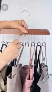 Móc treo áo 2 dây bra đa năng tiện lợi giá treo 8 mắc bằng gỗ treo áo lót cà vạt thắt lưng túi xách