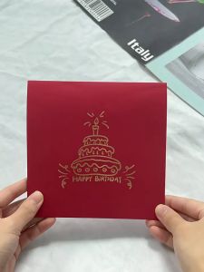 ขายดี! การ์ดอวยพรวันเกิดเค้ก 3D รูปร่างเค้ก บัตรอวยพรวันเกิด สําหรับตกแต่งเค้กวันเกิด การ์ดดอกไม้ การ์ดวาเลนไทน์ มีไฟมีเสียงเพลง