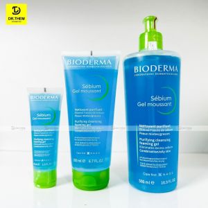 DATE XA - TEM PHỤ 500ML Sữa rửa mặt dạng gel hỗ trợ ngăn ngừa mụn dành cho da hỗn hợp da dầu da mụn Bioderma Sebium Gel Moussant