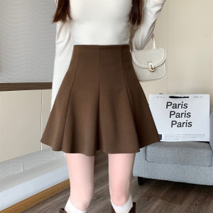 กระโปรงสั้นทรงเอเอวสูงผ้าขนสัตว์ กระโปรงทรงมุ้ง กระโปรงสั้นทรงเอสำหรับผู้หญิง ฤดูใบไม้ผลิและฤดูใบไม้ร่วง 2025