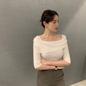 Elegant Summer New Style Knitwear One-Shoulder Neck