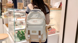 MOUSSON กระเป๋านักเรียนหญิงนักเรียนมัธยมต้นนักเรียนมัธยมต้นกระเป๋าเป้สะพายหลังความจุเรียบง่ายนักเรียนมัธยมปลายกระเป๋าเป้หญิงญี่ปุ่น