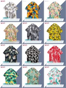 Hawaii Style Loose Short Sleeve Mens Shirt Summer Thin Flower Print Casual Top Beach Vacation Outerwear Teen Fashion Trend
